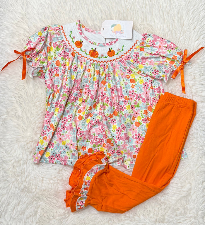 Pumpkin Smocked Set