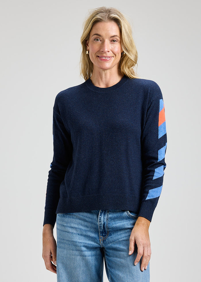 Arm Band Sweater in Dark Denim