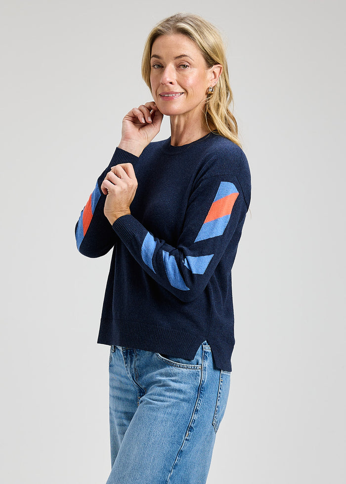 Arm Band Sweater in Dark Denim
