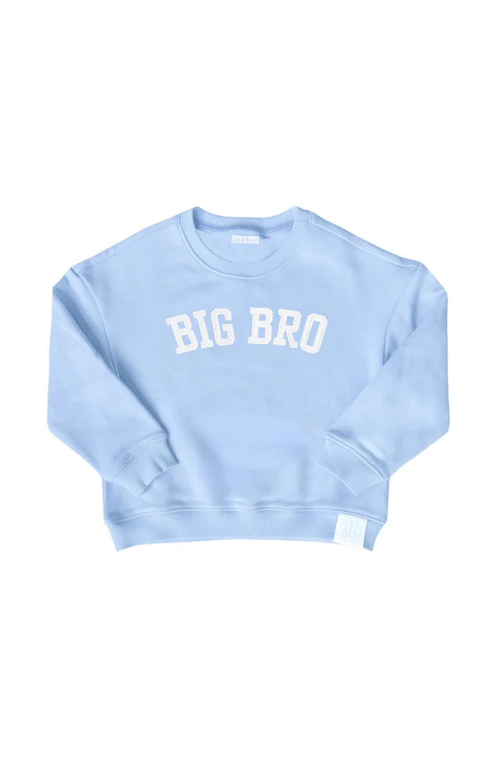 He'll wear his role with playfully polished pride in this comfortable, casual sweatshirt made for every big brother. Features super-soft fleece and classically cute tackle twill letter details.

- Super soft cotton
- Blue sweatshirt with white "Big Bro" applique