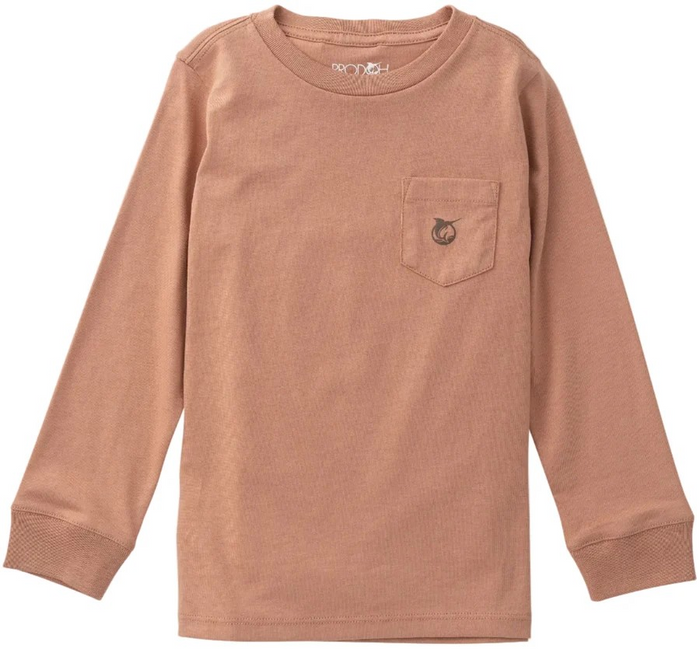 Classic long-sleeve comfort with a playful twist. This boys' tee features a turkey graphic on the back in warm burnt orange, paired with a functional front pocket for everyday wear. Soft cotton construction keeps him comfortable all day long, whether heading to school or weekend adventures. Perfect for fall layering or standalone wear.