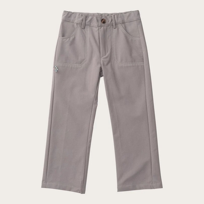 Outfit your little explorer in these PRODOH Boys' Pro Performance Angler Pant in Dried Sage- the ultimate pants for casting lines, climbing trees, and everything in between. Crafted from lightweight, sun-safe fabric with functional details like an adjustable waistband, pockets and belt loops, these pants deliver all-day comfort and durability built for wild-hearted boys.
