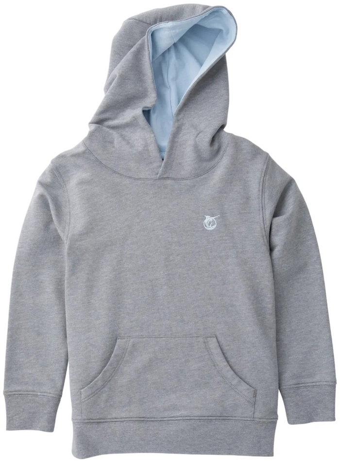 Lightweight hoodie sweatshirt featuring a striking fish graphic on the back. Crafted in Night Owl Heather, a soft light gray that pairs effortlessly with everyday wear. Perfect for layering on cool days or wearing solo for casual comfort. By Prodoh.