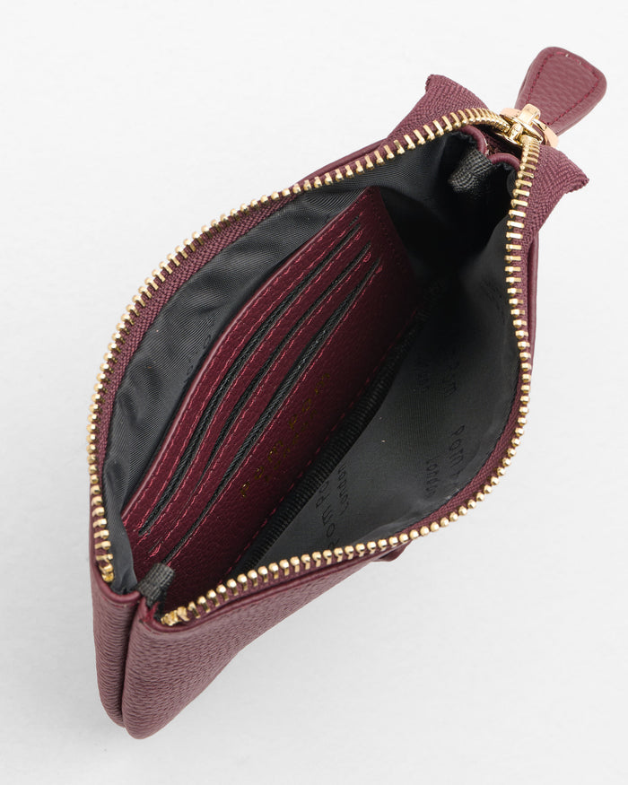 Chelsea Coin Purse Dark Maroon-Pom Pom London