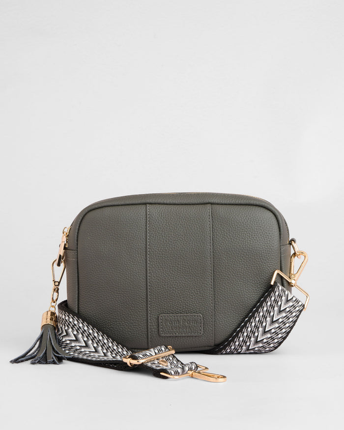 City Duo Crossbody Bag Volcano Grey-Pom Pom London