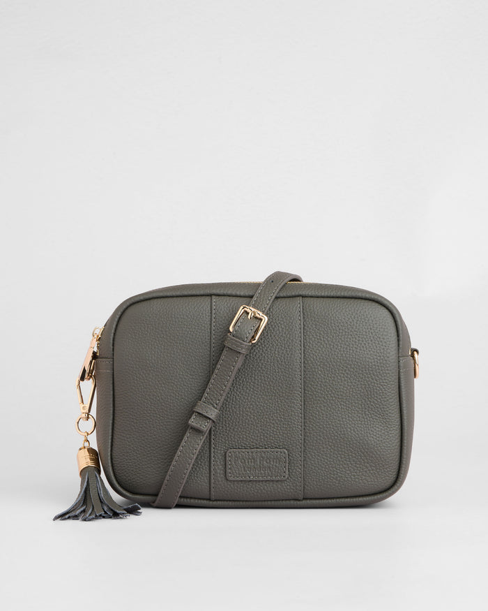 City Duo Crossbody Bag Volcano Grey-Pom Pom London