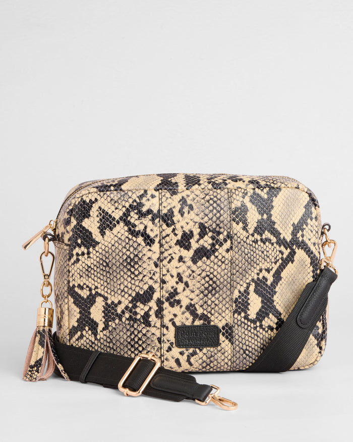 City Plus Crossbody Bag Snake Effect Monochrome-Pom Pom London