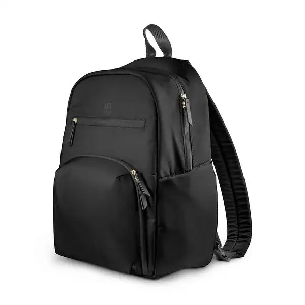 Parent life just got easier with the Deluxe Backpack from JJB by JuJuBe. This backpack's front-pocket changing station stores diapers and wipes and includes a washable changing pad with integrated pillow—everything you need to make diaper changing quick and easy wherever you are. Feeding is simple with the insulated bottle pocket that holds any sized bottle, and additional storage compartments keep everything in its place and easy to find.