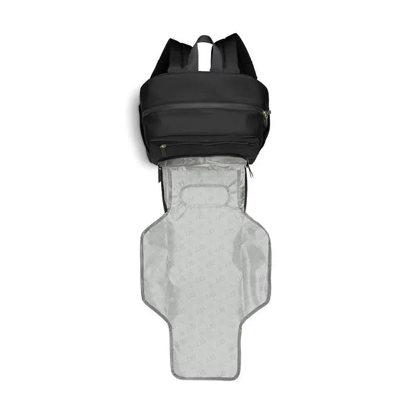 Parent life just got easier with the Deluxe Backpack from JJB by JuJuBe. This backpack's front-pocket changing station stores diapers and wipes and includes a washable changing pad with integrated pillow—everything you need to make diaper changing quick and easy wherever you are. Feeding is simple with the insulated bottle pocket that holds any sized bottle, and additional storage compartments keep everything in its place and easy to find.