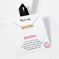 Celebrate the joy of being a Grandmother with this Grandma gold necklace. The sweet charms show the world who holds your heart. Perfect for grandmothers who treasure their special bond with grandchildren, this elegant piece combines timeless style with meaningful sentiment. Wear it as a daily reminder of the love and connection that defines your role.
