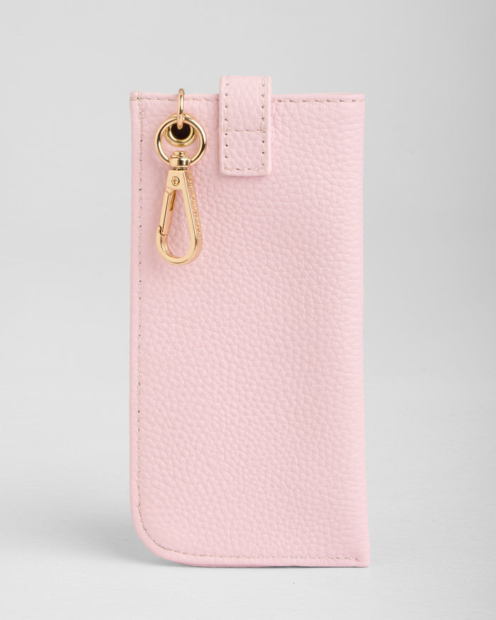 Grosvenor Glasses Case Cherry Blossom Pink leather quality close-up | Pom Pom London