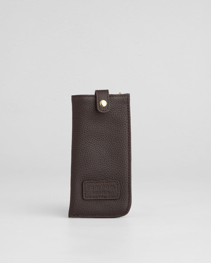 Grosvenor Glasses Case Chocolate Plum-Pom Pom London