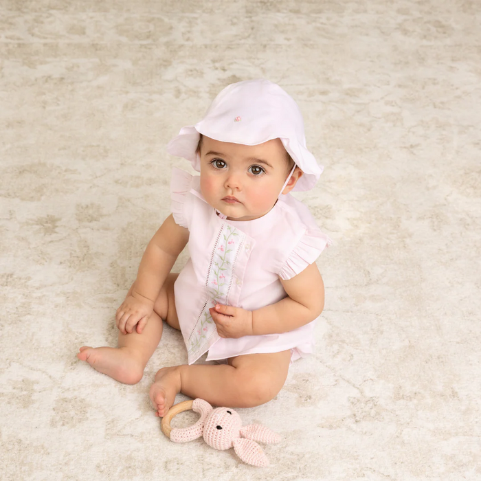 Infant Girls Pink Floral Vine Diaper Set