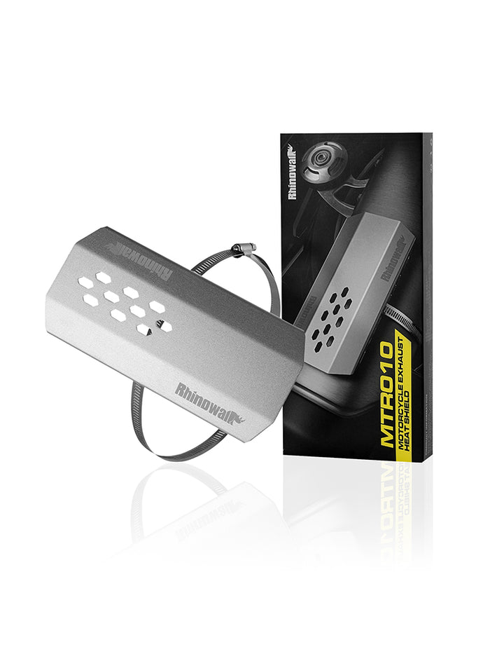 MTR010 aluminum exhaust heat shield with clamp and retail box