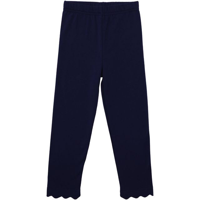 Step into comfort and style with Navy Scalloped Leggings by Trotter Street Kids. The soft navy fabric hugs every move, while the delicate scalloped edges add a playful touch. Perfect as a wardrobe staple, these leggings brighten daily adventures with effortless charm!