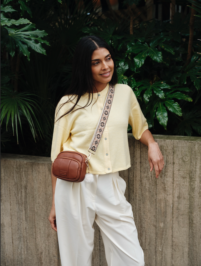 Original MINI Bag Chestnut & Accessories-Pom Pom London