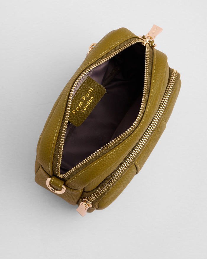 Original Mini Bag Olive Green & Accessories-Pom Pom London
