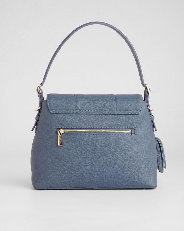 Pom Pom London Strand Bag Slate Blue-Pom Pom London