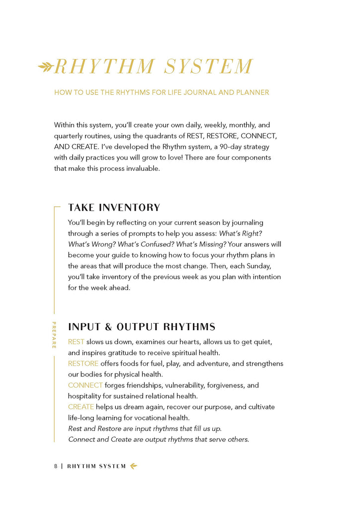 Rhythms for Life Planner and Journal: 90 Days to Peace and Purpose