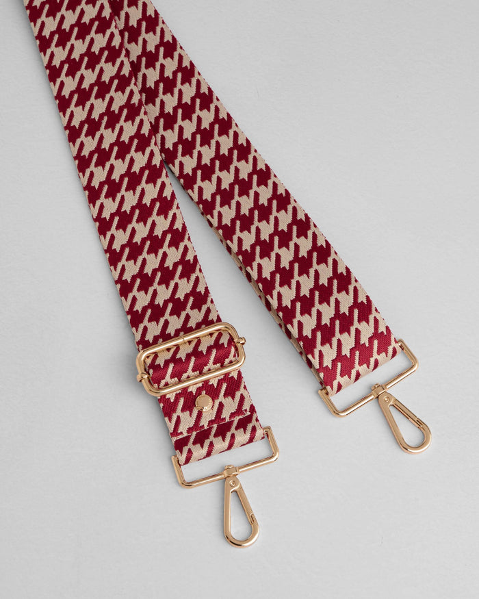 Strap Burnt Rhubarb Hounds Tooth-Pom Pom London