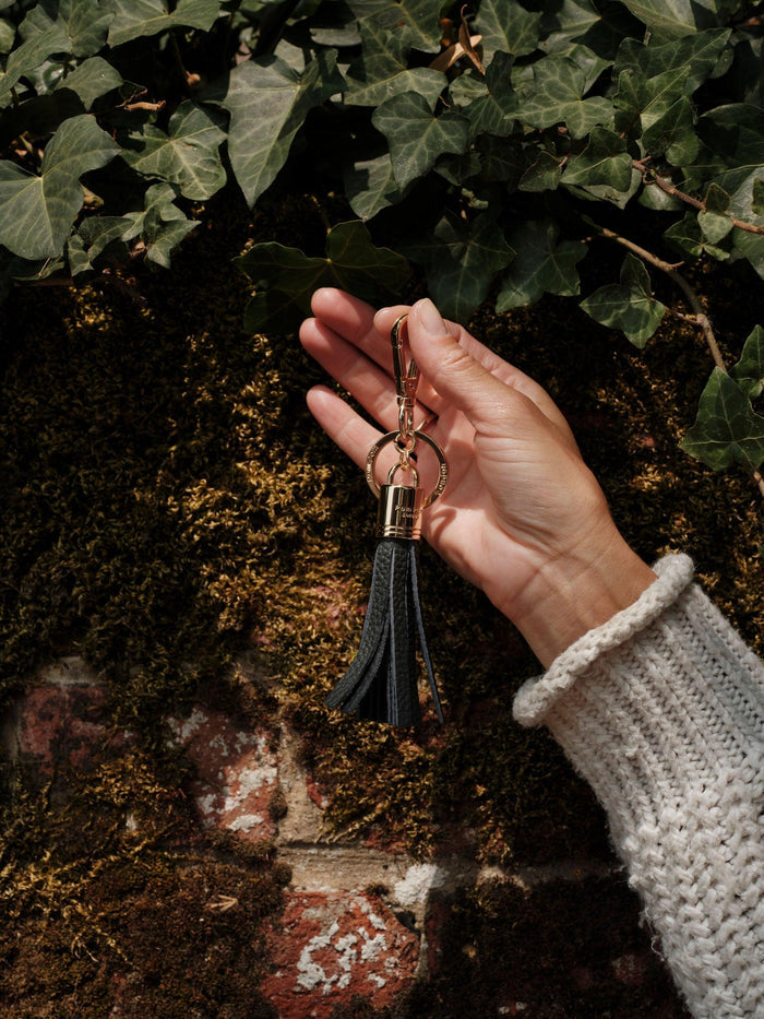 Tassel Keyring Volcano Grey-Pom Pom London