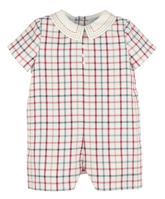 Dress your little one in timeless charm with the Tattersall Plaid Romper from Luli &amp; Me. Featuring a classic collar and cozy fall plaid, this set combines classic style with comfort, making it ideal for any autumn occasion. Perfectly designed for infant boys, it ensures he looks adorable while staying comfortable throughout the day.