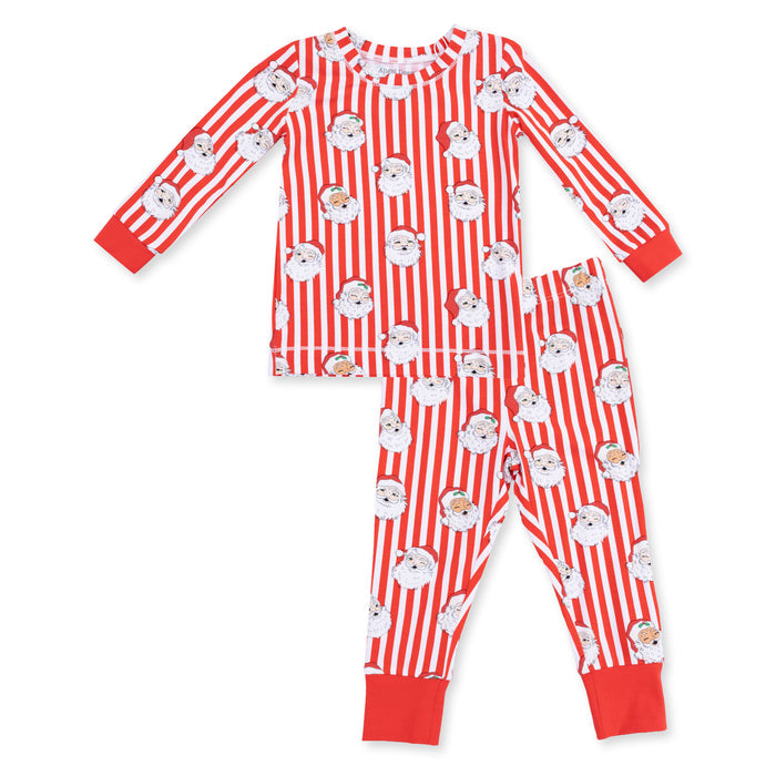 Embrace timeless holiday charm with this Vintage Santa Stripe Long Sleeve Pajama Set from Angel Dear. Crafted in soft bamboo fabric, this classic red and white striped design captures nostalgic Christmas spirit while offering comfort all day. The convertible design adapts to your child's needs, making it perfect for cozy season styling or layering year-round. Gentle bamboo construction ensures breathable wear for all-day &amp; night comfort.