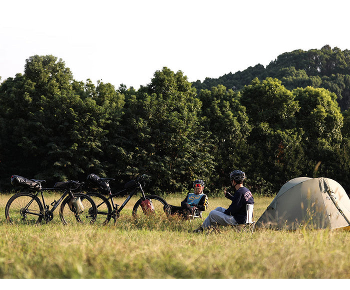 Bikepacking saddle bag used for bicycle camping