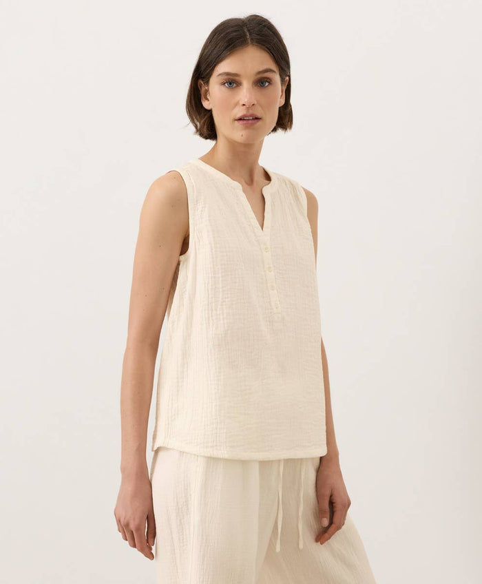 Women's Coastal Double Gauze Henley Tank