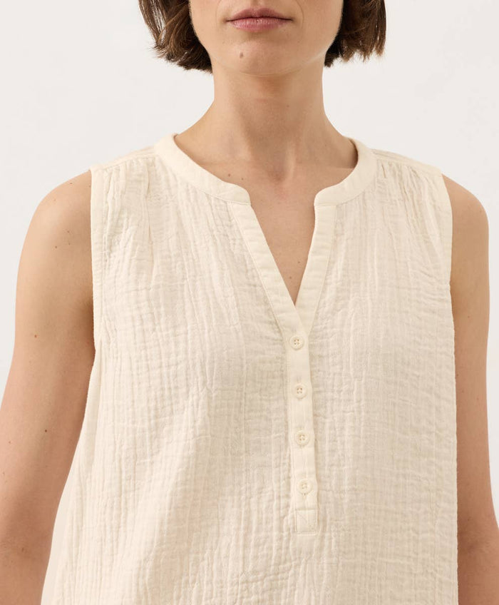 Women's Coastal Double Gauze Henley Tank